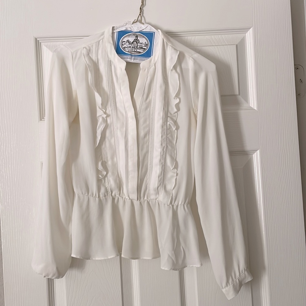 H&M Silky White Flare Blouse